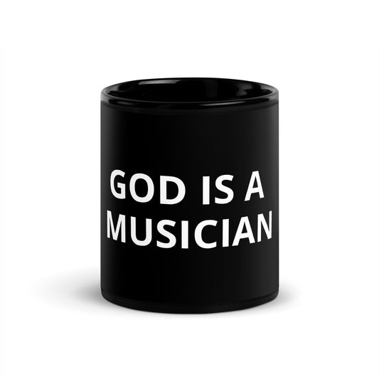 GOD IS A MUSICIAN BLACK MUG