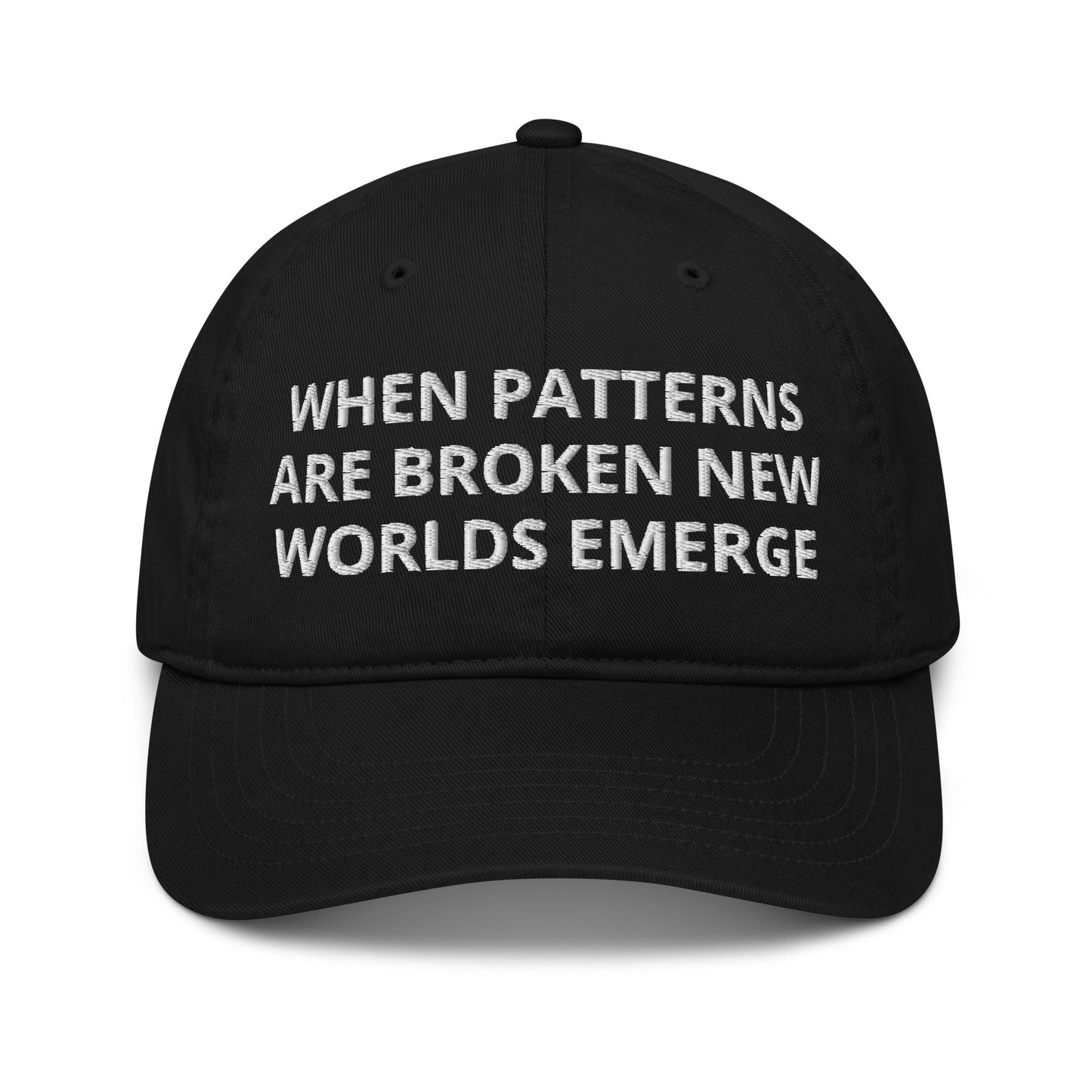 WHEN PATTERNS ARE BROKEN NEW WORLDS EMERGE Organic hat