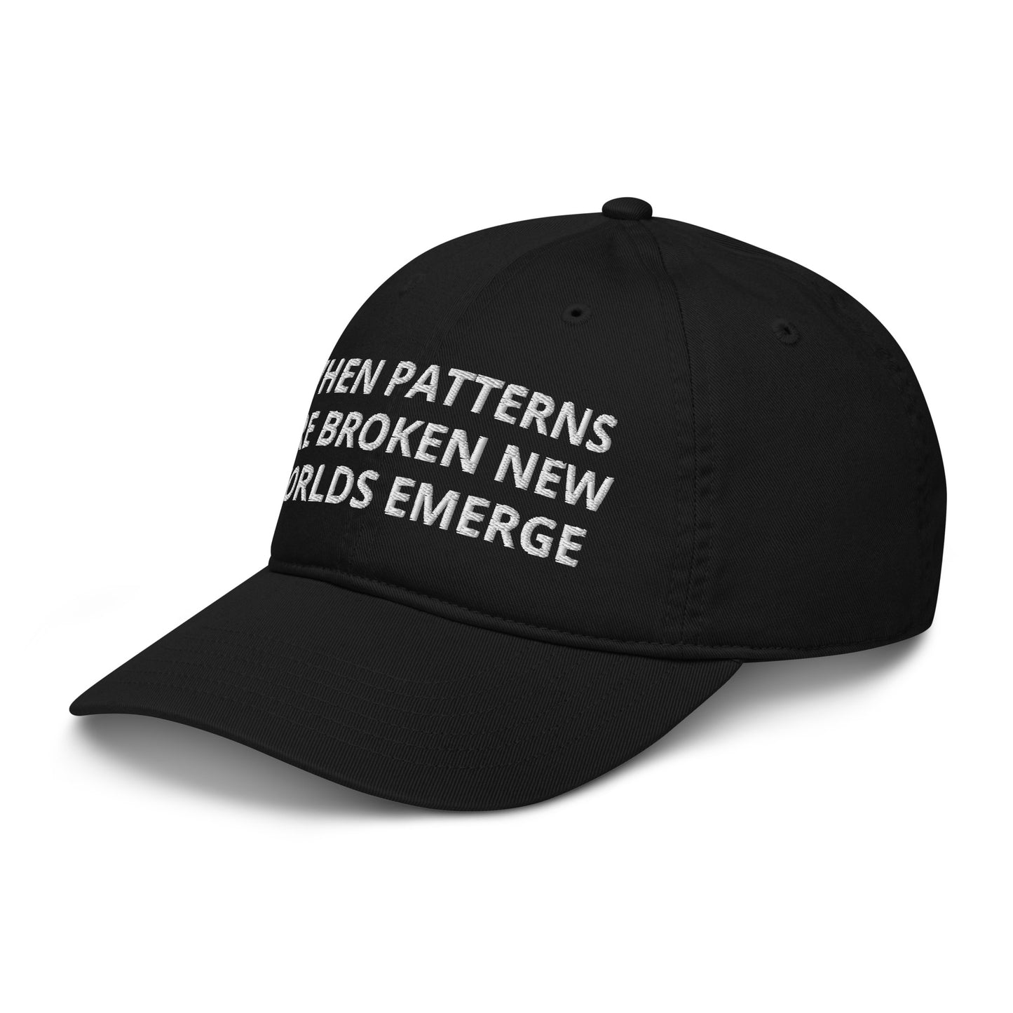 WHEN PATTERNS ARE BROKEN NEW WORLDS EMERGE Organic hat