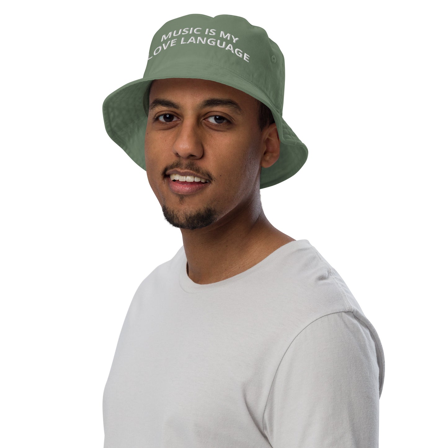 MUSIC IS MY LOVE LANGUAGE ORGANIC BUCKET HAT