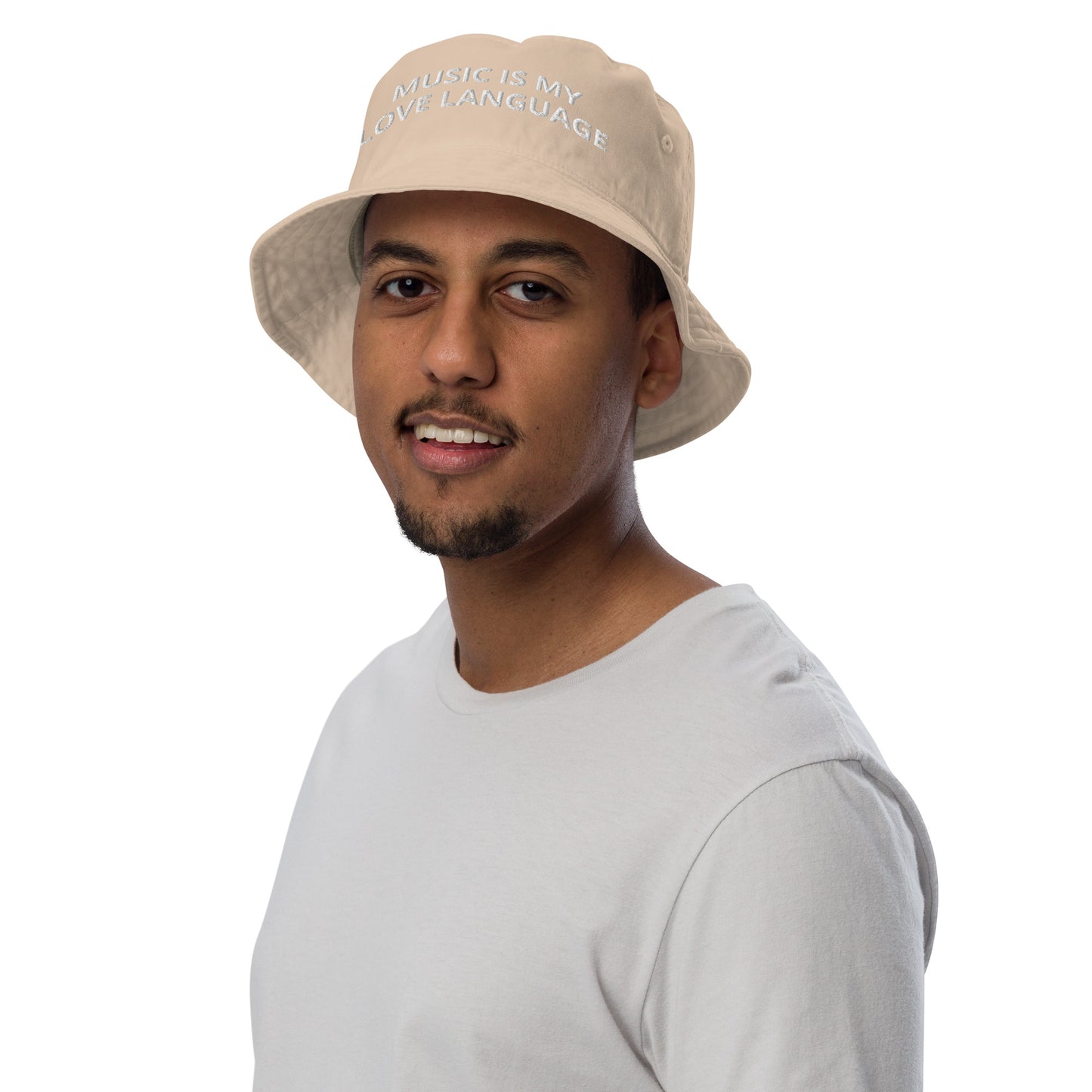 MUSIC IS MY LOVE LANGUAGE ORGANIC BUCKET HAT