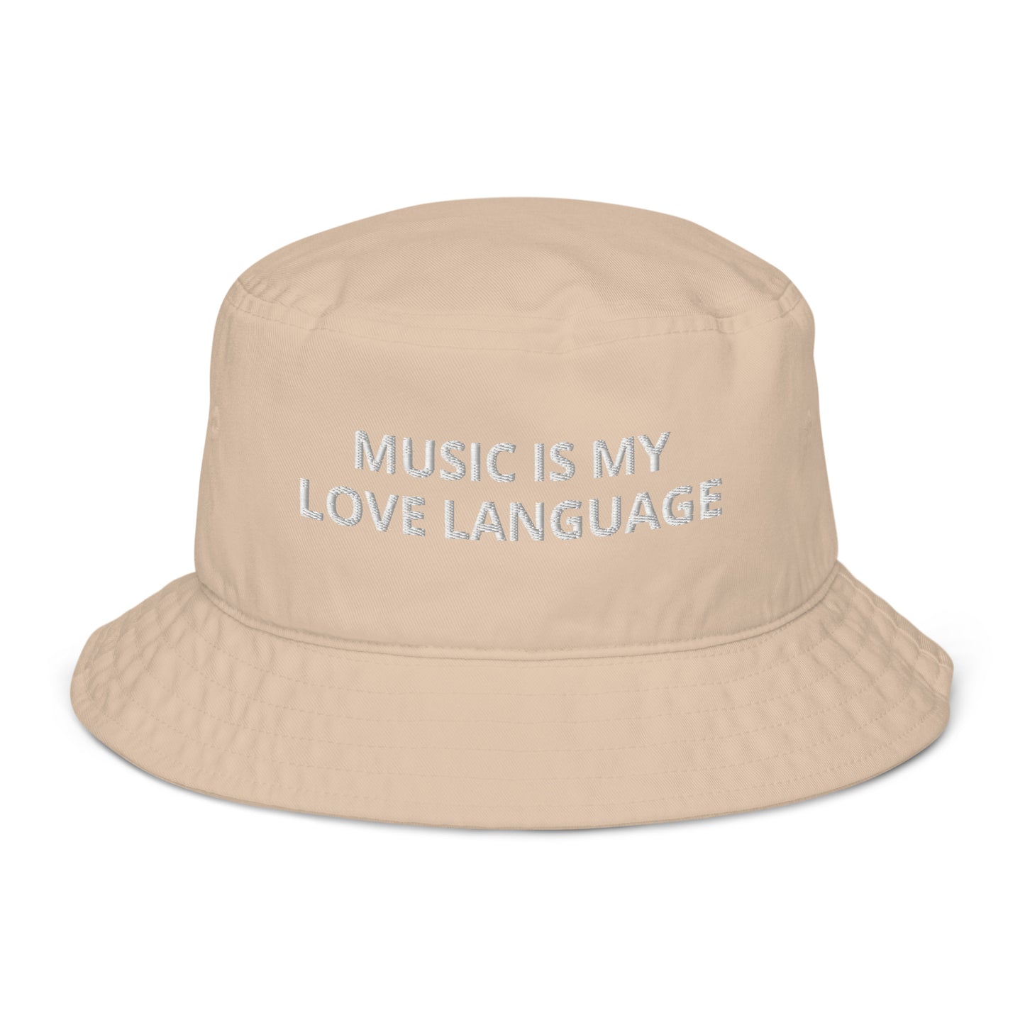 MUSIC IS MY LOVE LANGUAGE ORGANIC BUCKET HAT